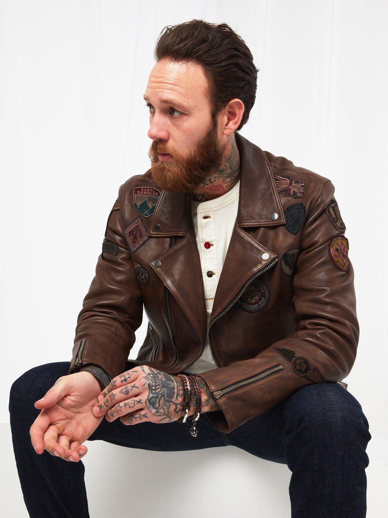 Mens Leather Jackets | Leather Bikers & Bombers | Very