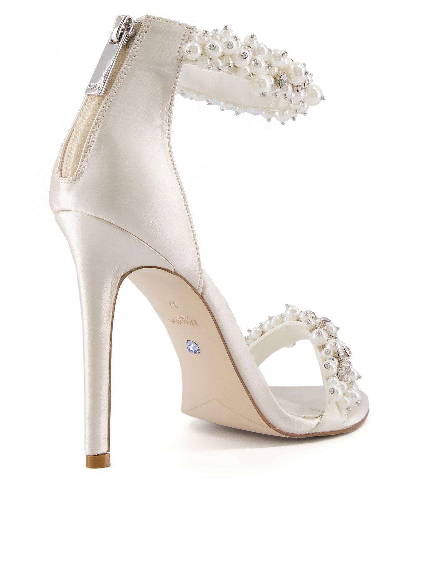 Dune London Marriage Beaded Ankle Trim Wedding Shoes - Ivory | very.co.uk