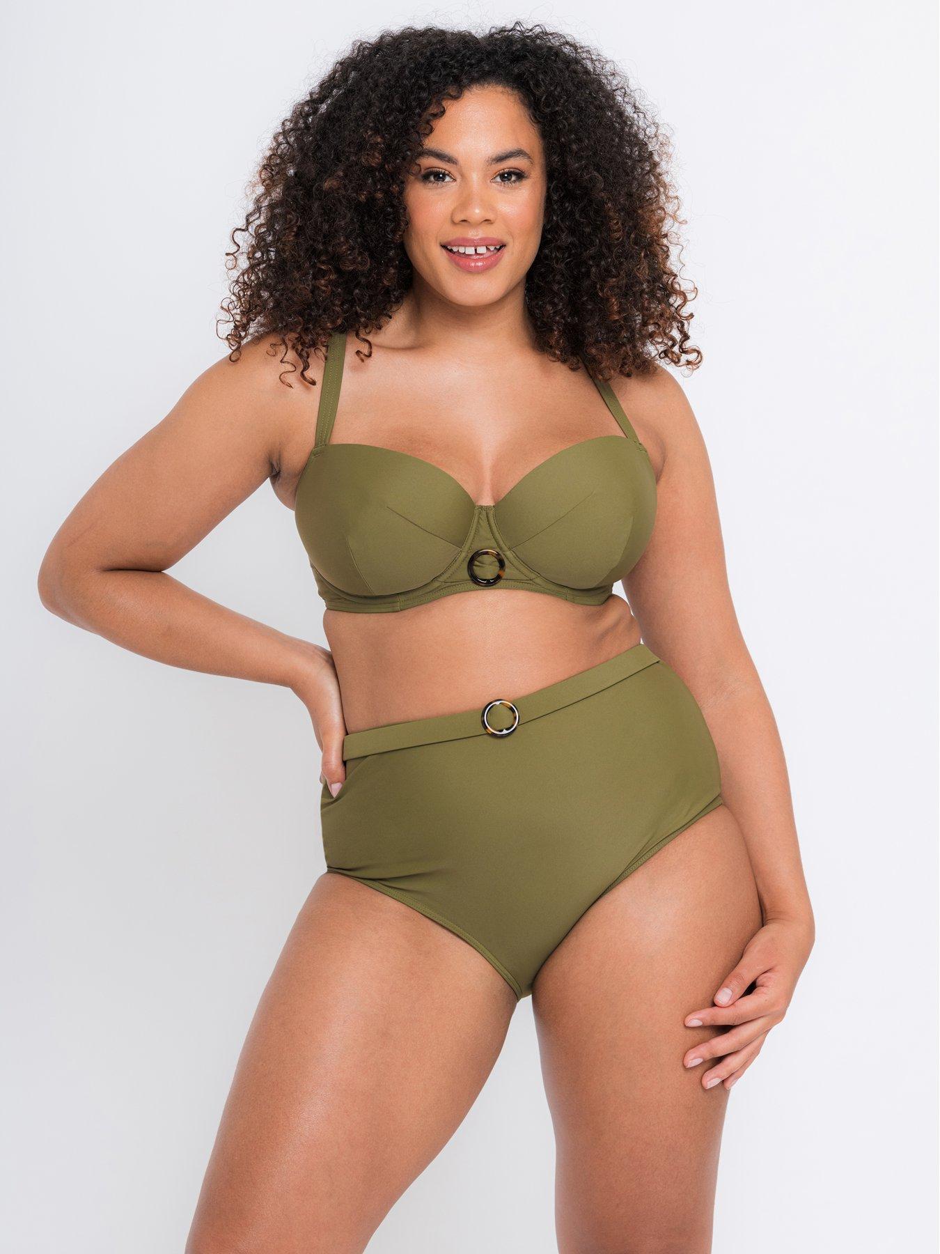 Curvy Kate Retro Sun High Waist Bikini Brief Olive