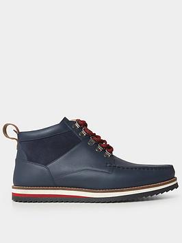 joe browns drifter leather and suede boot - navy