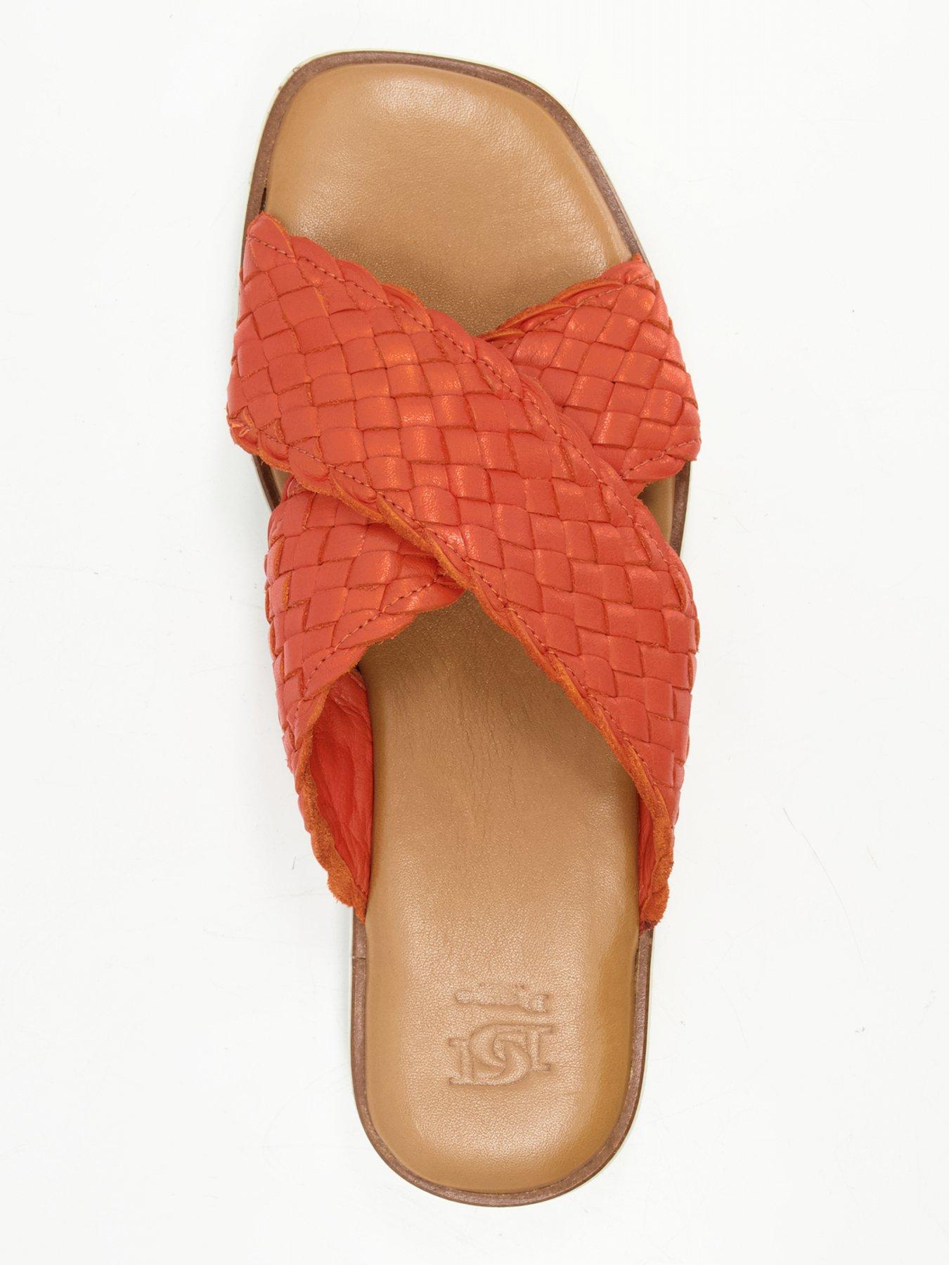 Orange sale slide sandals