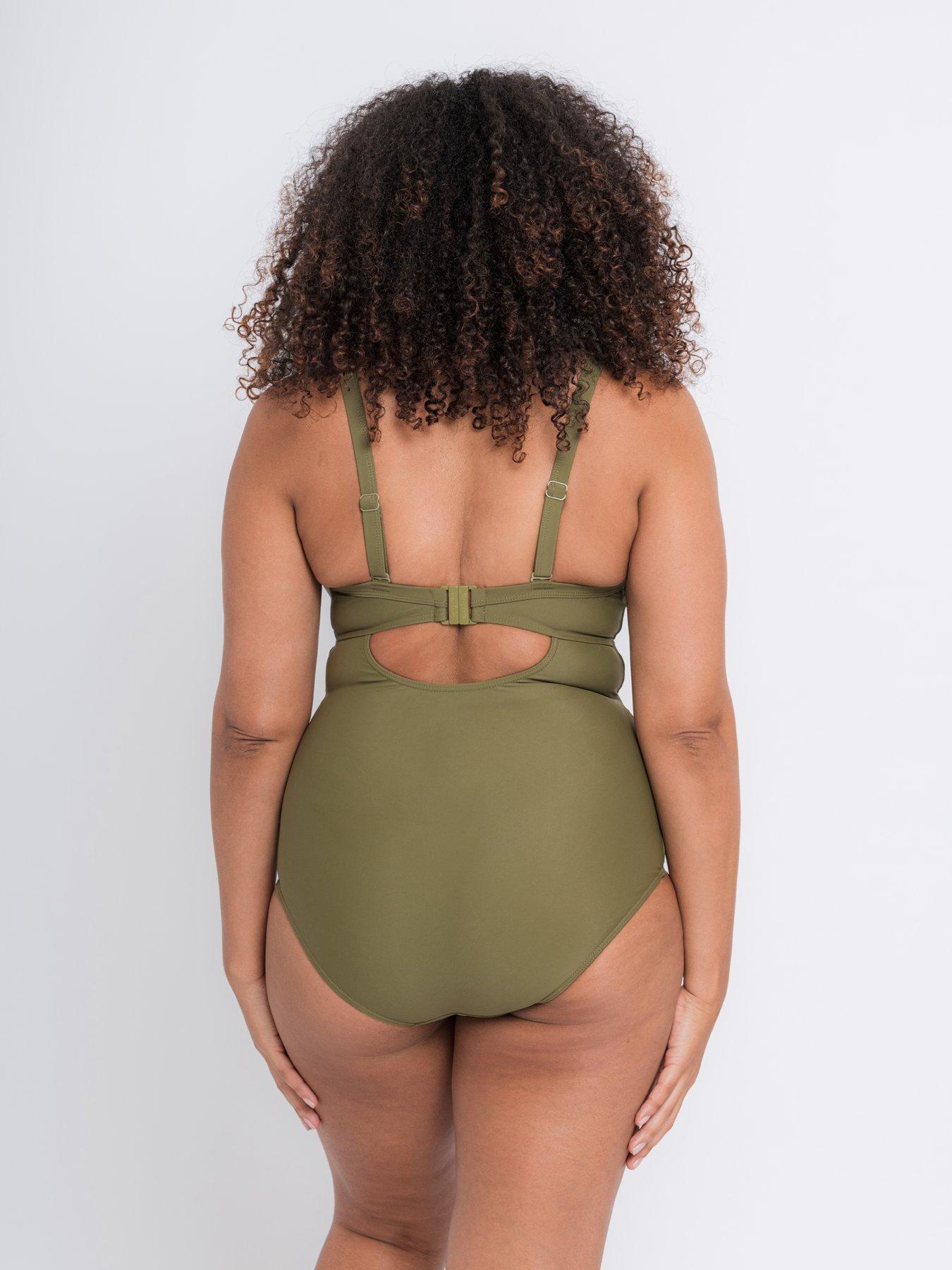 Olive green plus hot sale size bathing suit