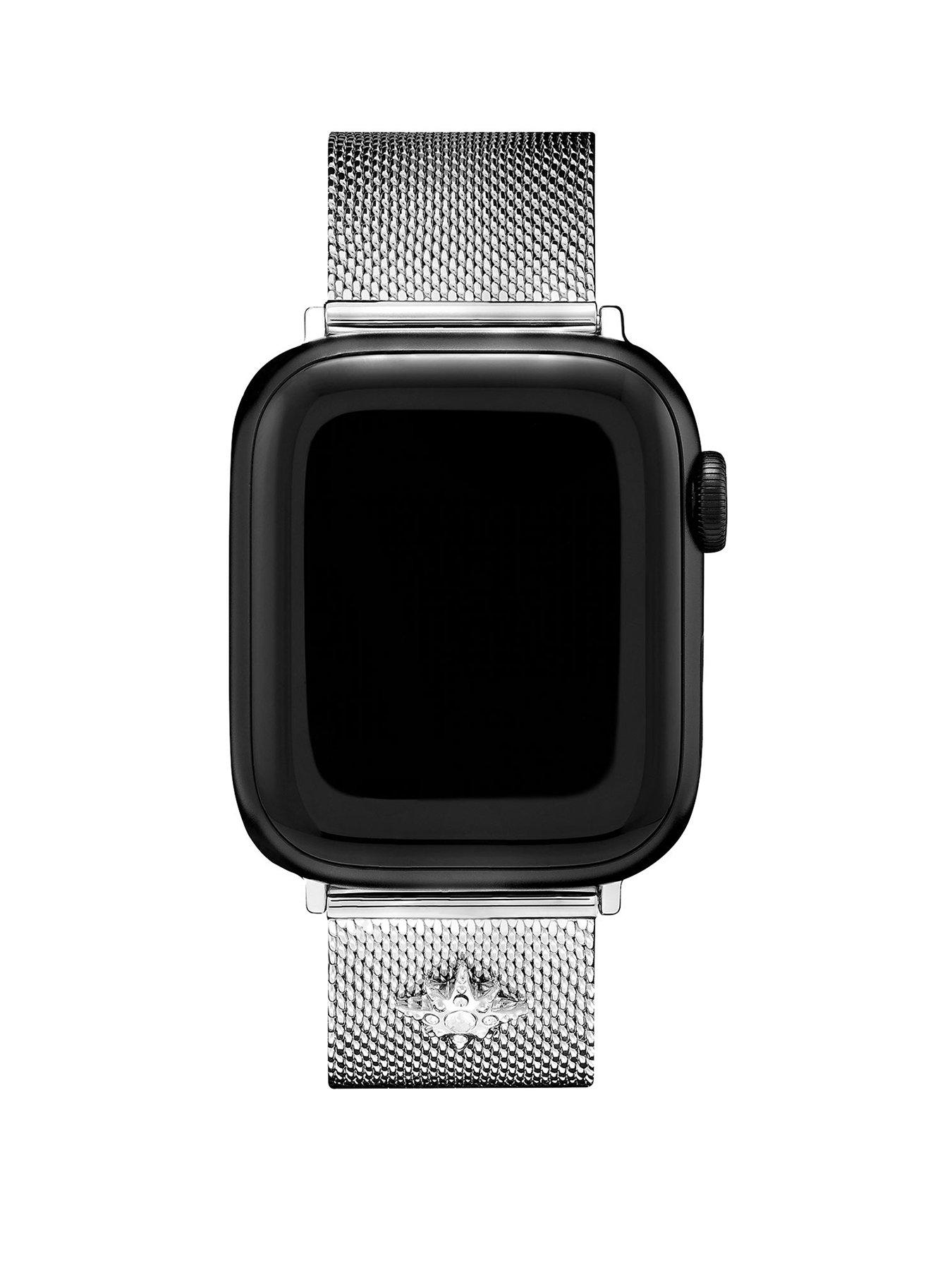 Product photograph of Olivia Burton Silver Mesh Apple Strap With Silver Celestial Stud Accent 38 Mm 40 Mm 41mm from very.co.uk