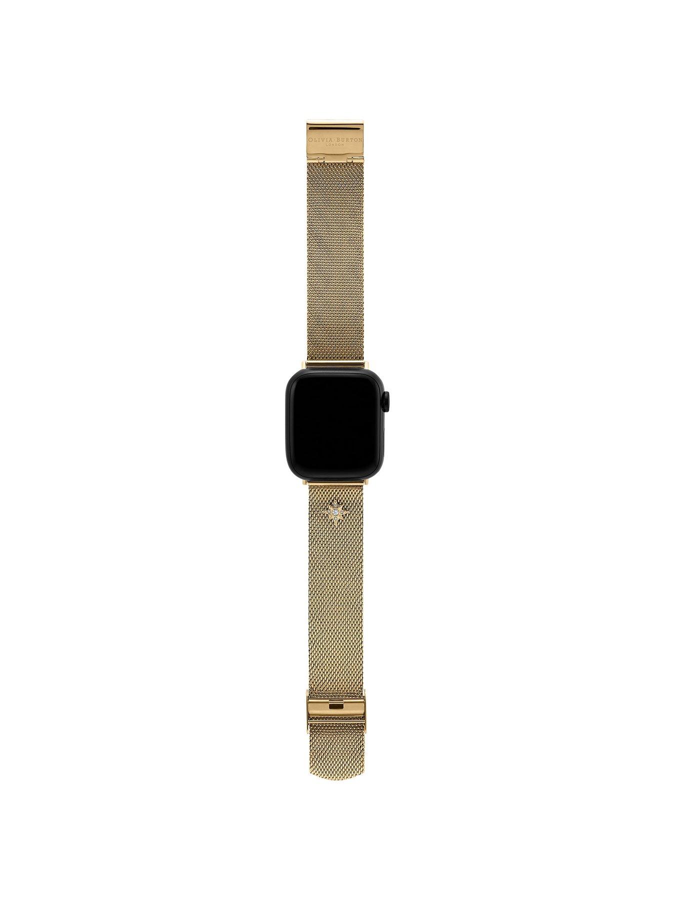 Gold Mesh Apple Strap with Gold Celestial Stud Accents. 38 mm 40 mm 41mm