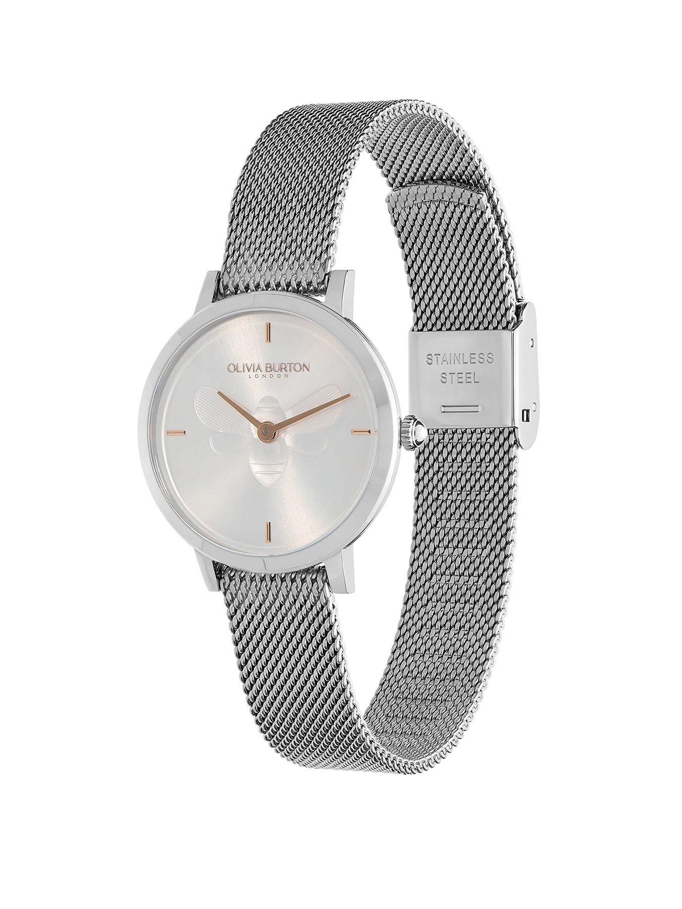 Queen bee silver hot sale mesh watch