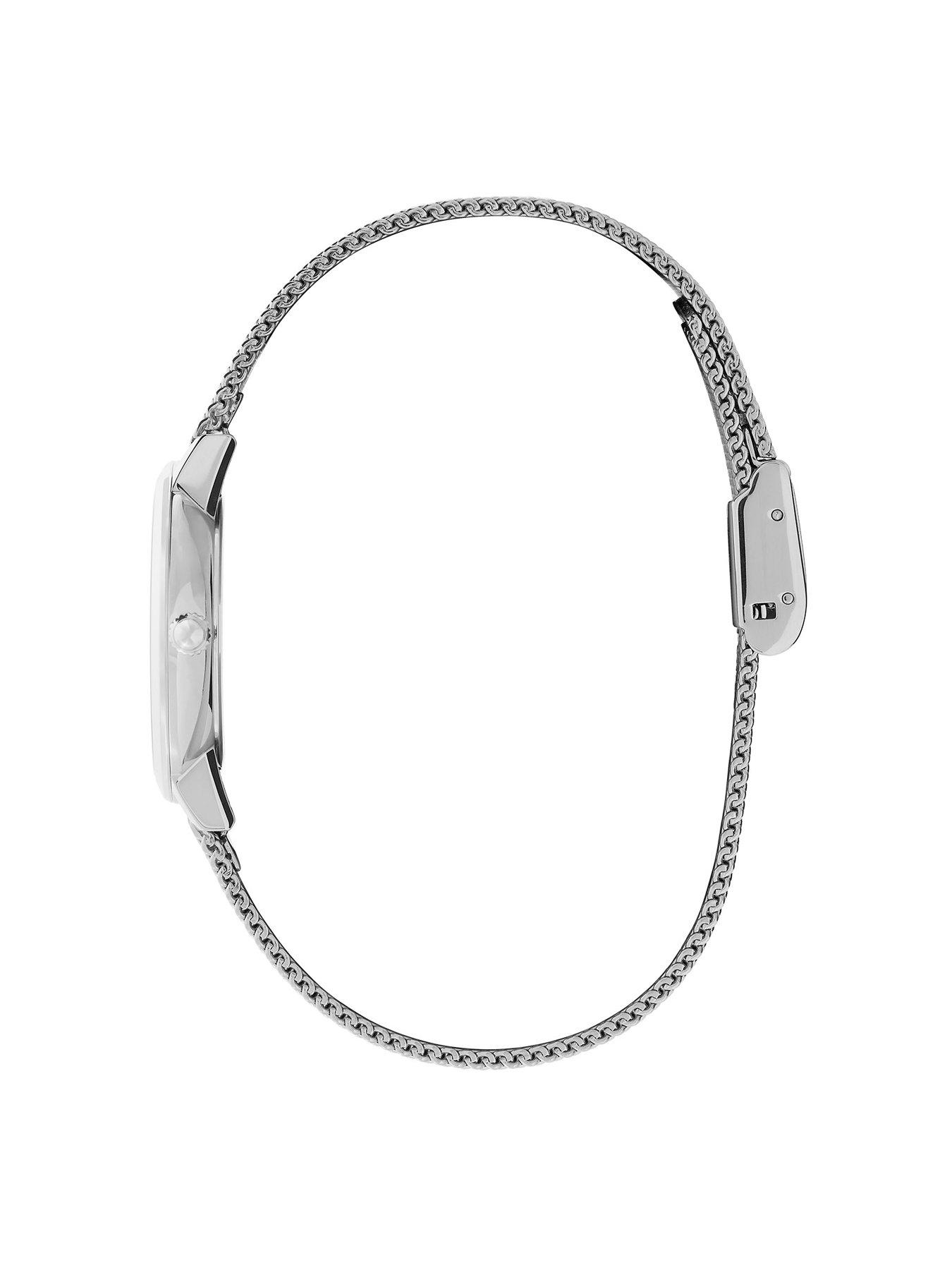 Olivia burton sunray dial hot sale midi dial silver mesh