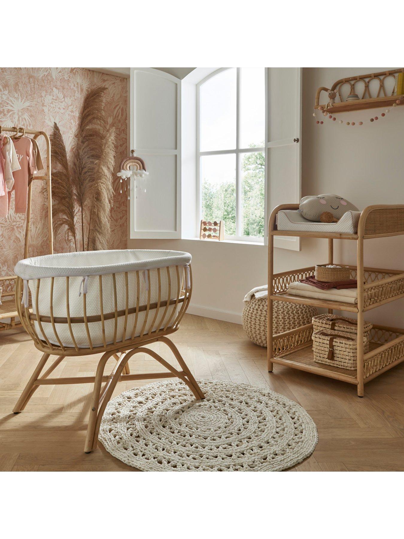 Product photograph of Cuddleco Aria 2-piece Set With Crib Amp Changer - Rattan from very.co.uk