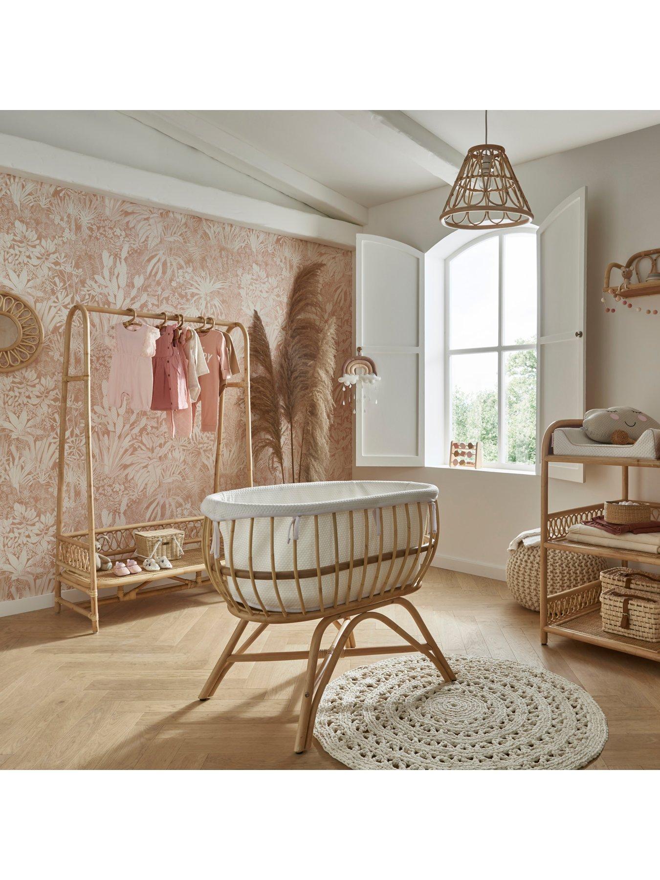 Product photograph of Cuddleco Aria 3-piece Set With Crib Changer Amp Clothes Rail - Rattan from very.co.uk