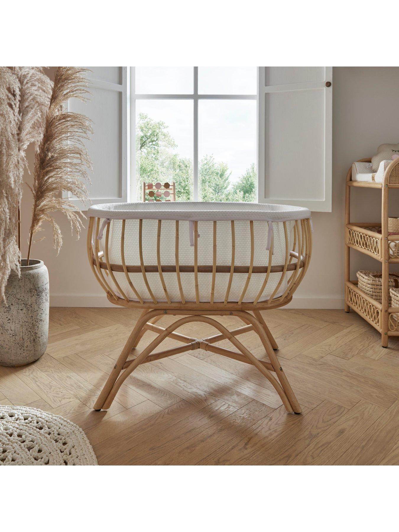 Product photograph of Cuddleco Aria Crib - Rattan from very.co.uk