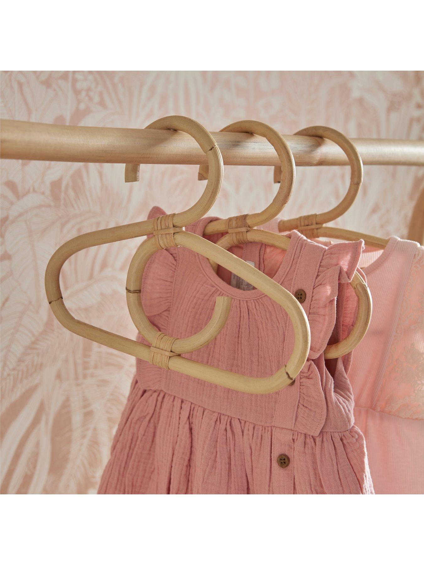 Product photograph of Cuddleco Aria Set Of 9 Hangers - Rattan from very.co.uk