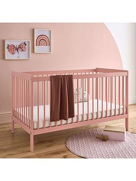 Product photograph of Cuddleco Nola Cot Bed - Soft Blush Pink from very.co.uk