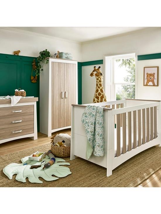 front image of cuddleco-ada-3-piece-nursery-furniture-set-white-and-ash