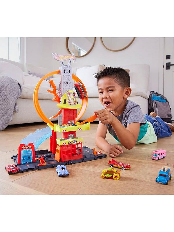 Image 1 of 6 of Hot Wheels City Super Loop Fire Station Playset