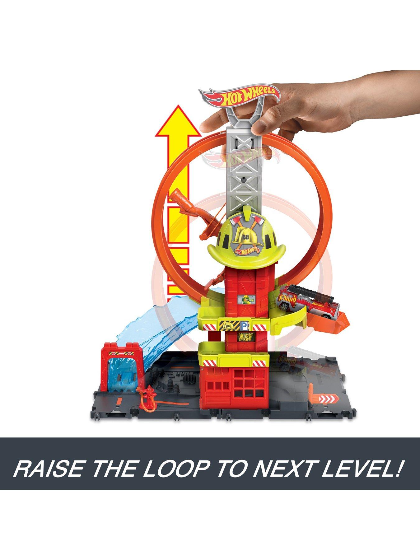 Hot Wheels City Super Loop Fire Station Playset Very