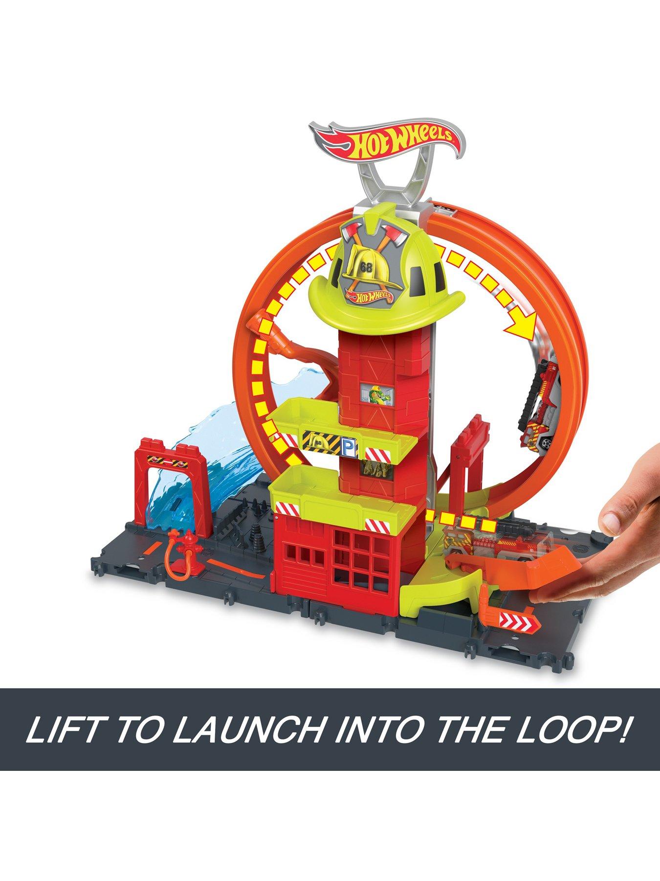 Hot wheels fire store station playset