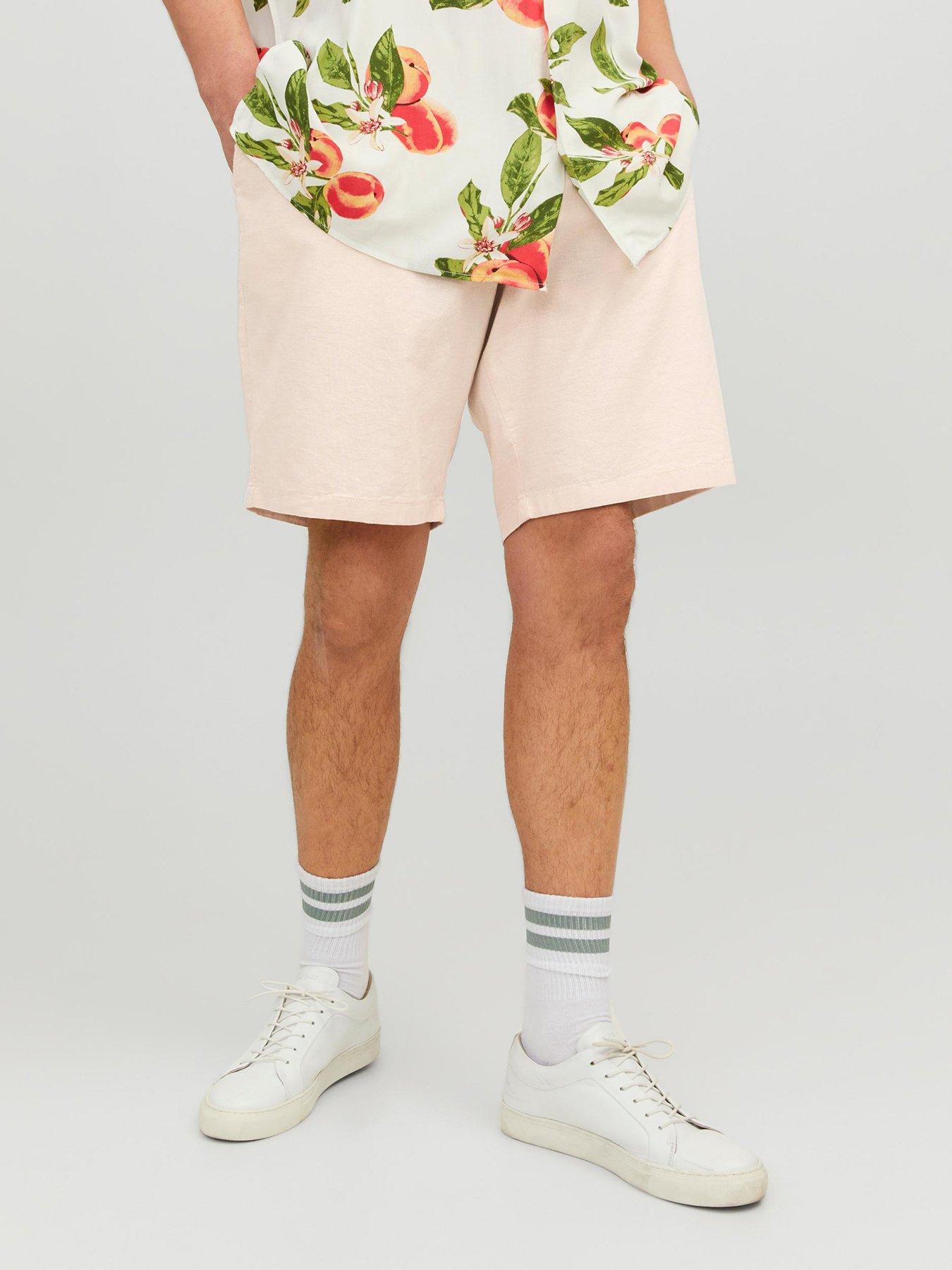 Big Tall Dave Linen Shorts Beige