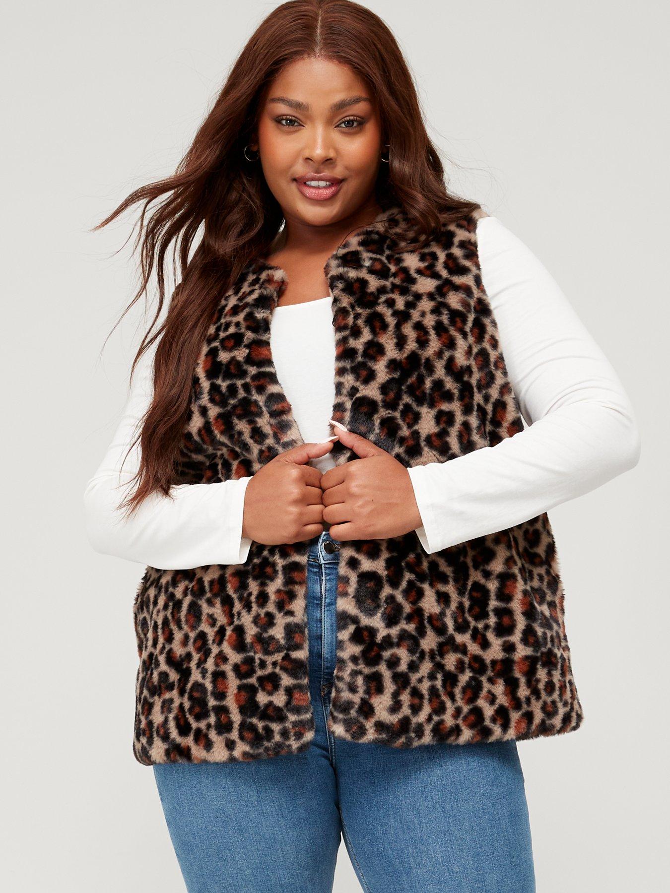 Leopard fur vest sale