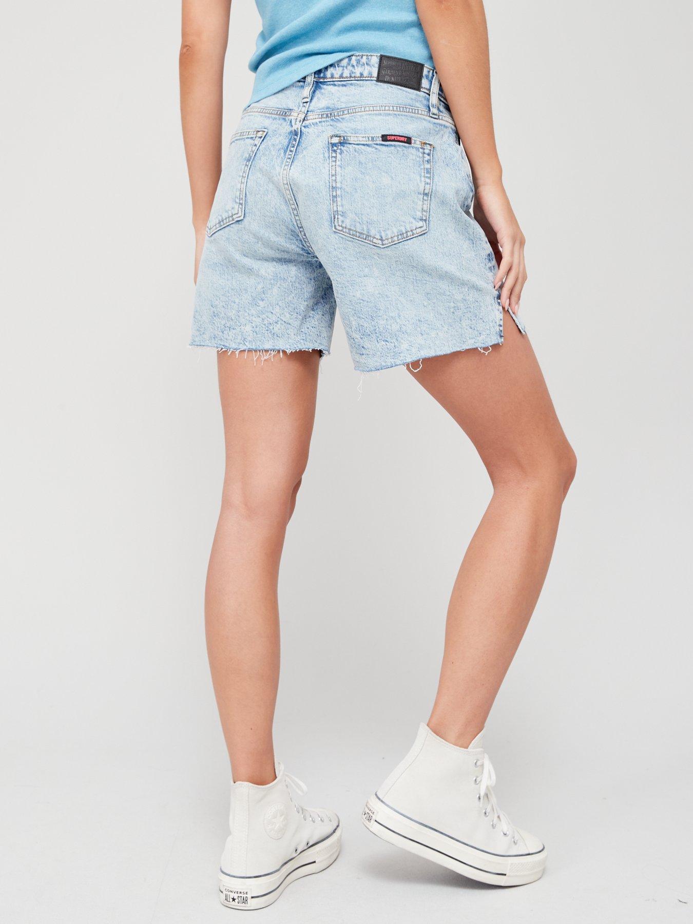 Superdry Vintage Mid Rise Cut Off Denim Short - Multi