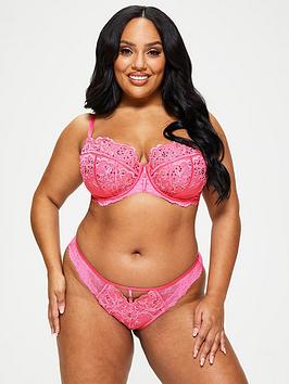 ann summers bras the icon fuller bust non pad balcony bra, bright pink, size 32g, women