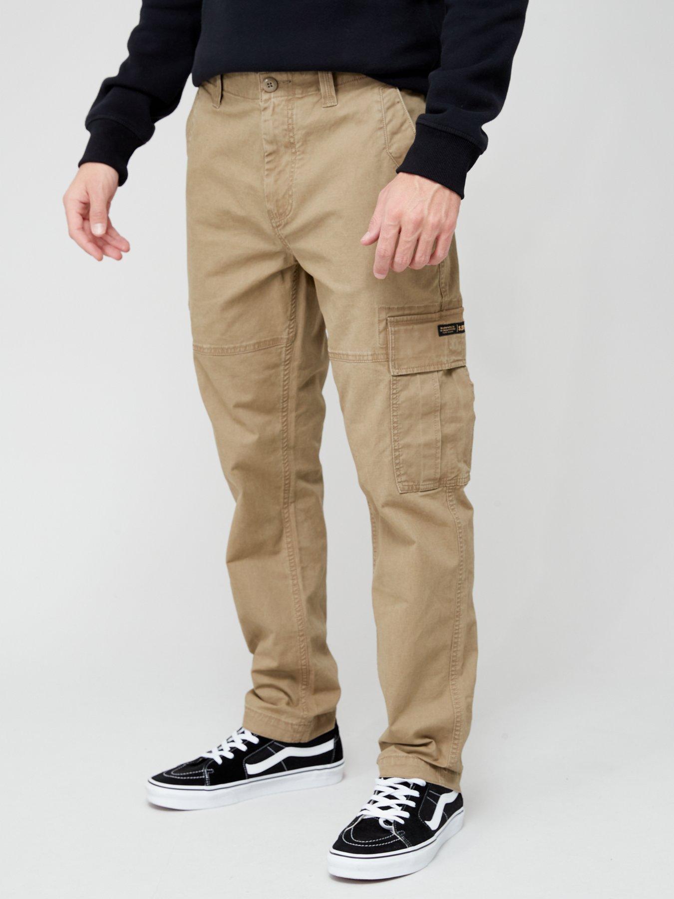 Superdry Cotton Core Cargo Trousers - Beige | very.co.uk