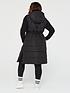  image of v-by-very-curve-longline-hooded-puffer-gilet-black