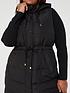  image of v-by-very-curve-longline-hooded-puffer-gilet-black