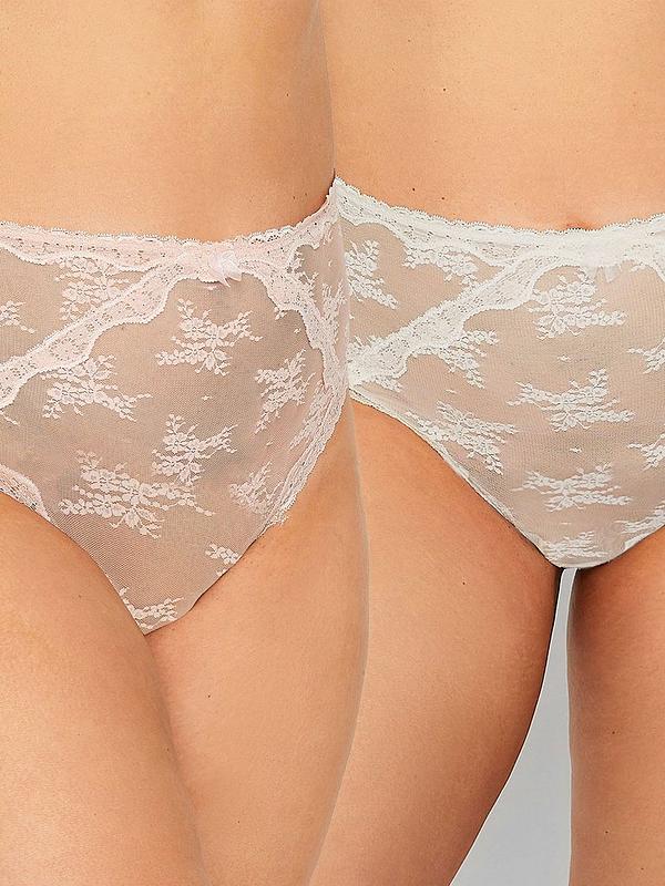 Yours 2 Pack Sheer Lace Knickers