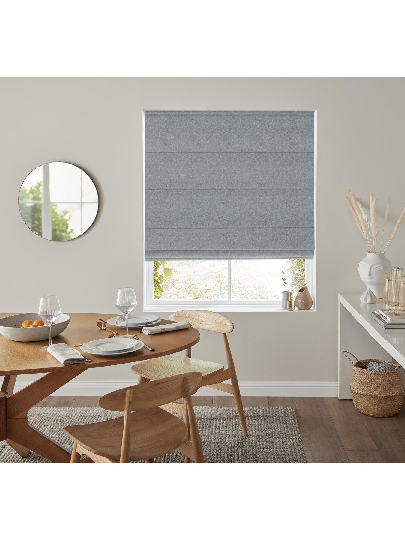 Product photograph of Akif Made To Measure Roman Window Blind - Graphite from very.co.uk