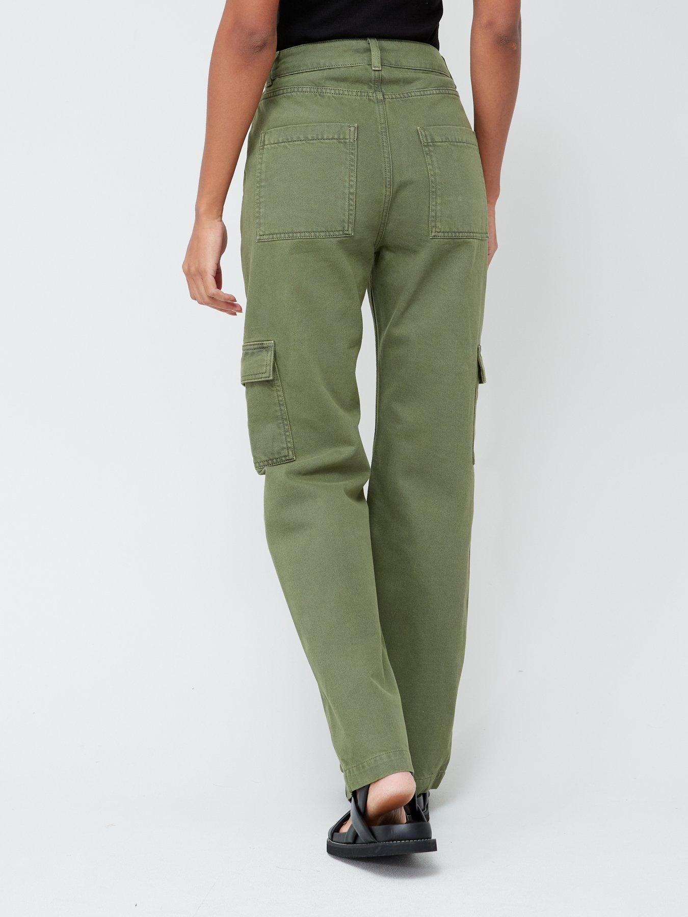 Olivia Mark – High waisted cargo pants with pocket and button(Pre-order) –  Olivia Mark