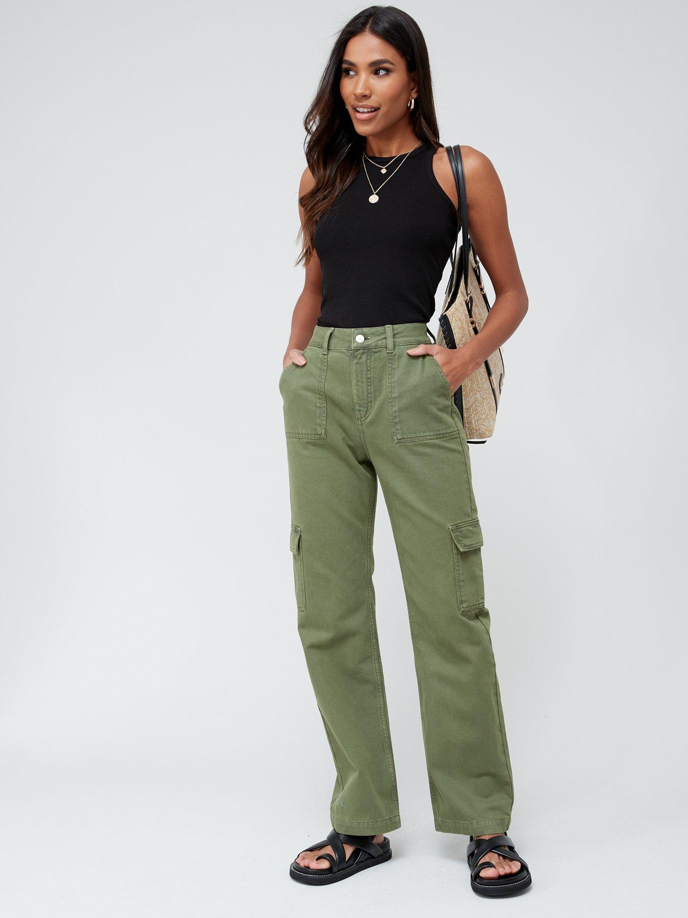 V by Very 90s Utility Cargo Trousers - Khaki