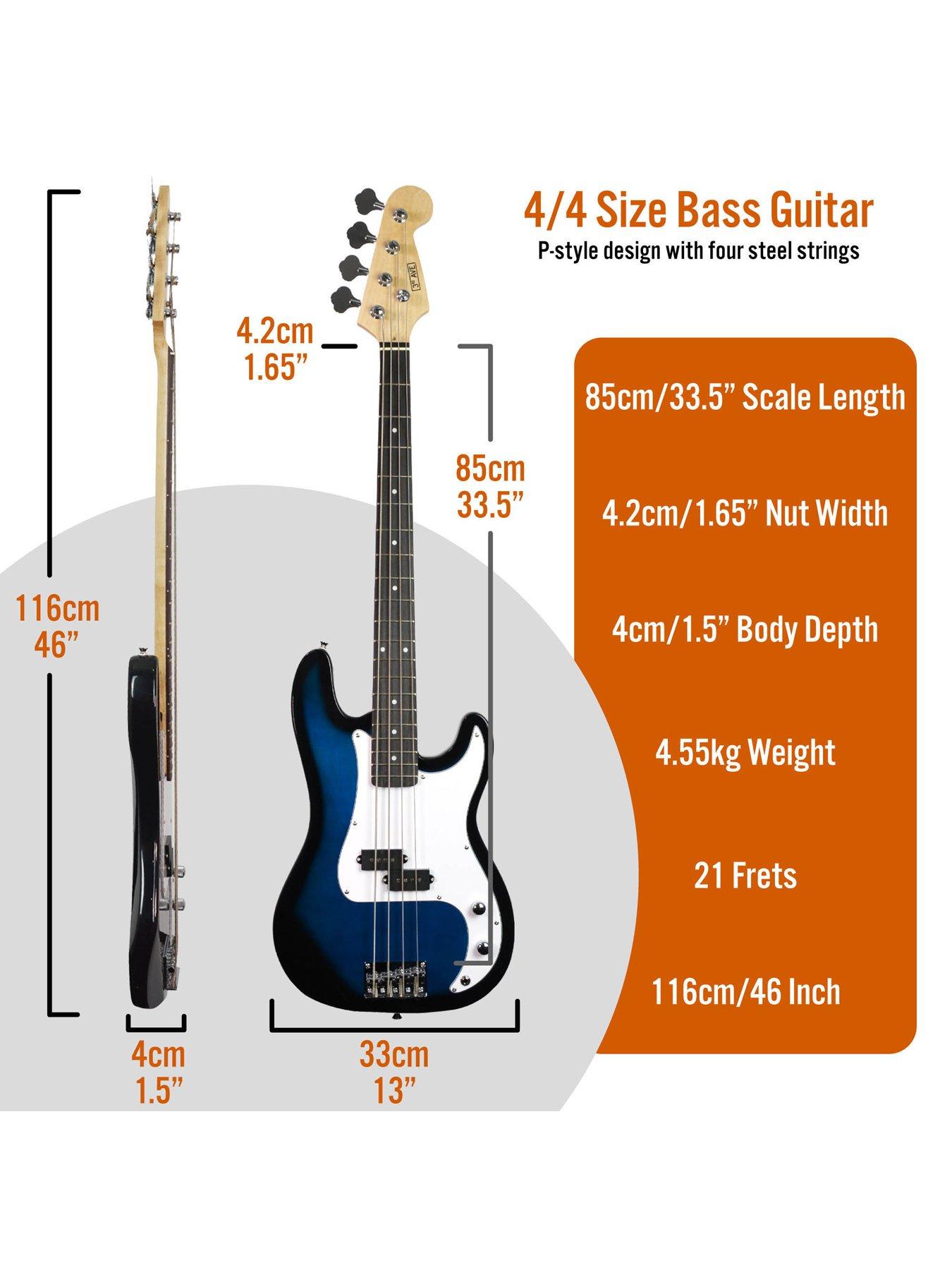 Full Size Bass Guitar Ultimate Kit with 15W Amp 6 Months FREE Lessons Blueburst