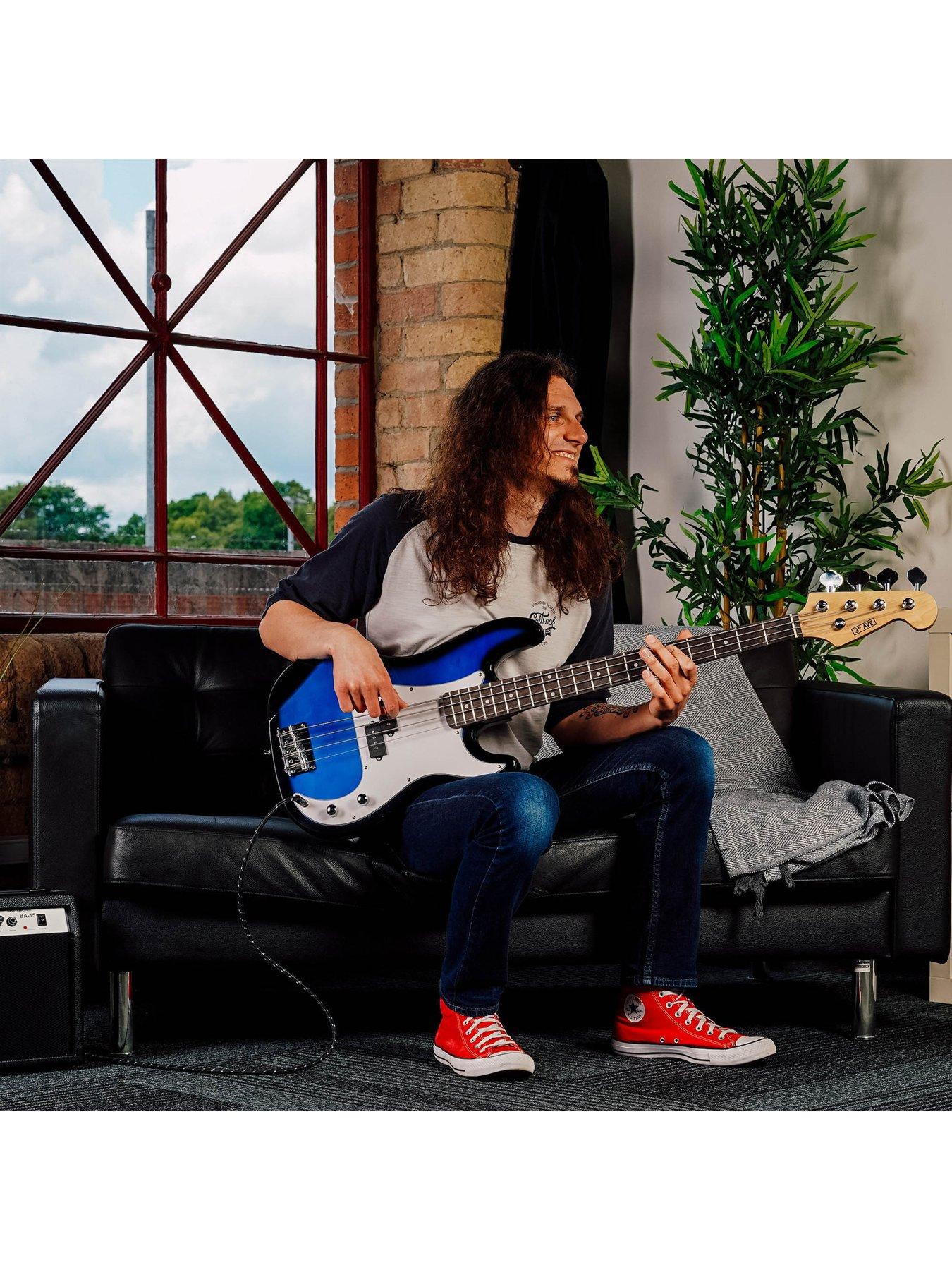 Image 5 of 6 of 3rd Avenue Full Size Bass Guitar Ultimate Kit with 15W Amp - 6 Months FREE Lessons - Blueburst