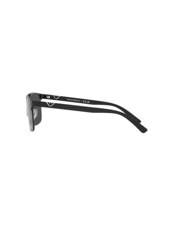 back image of emporio-armani-matte-aviator-sunglasses-black