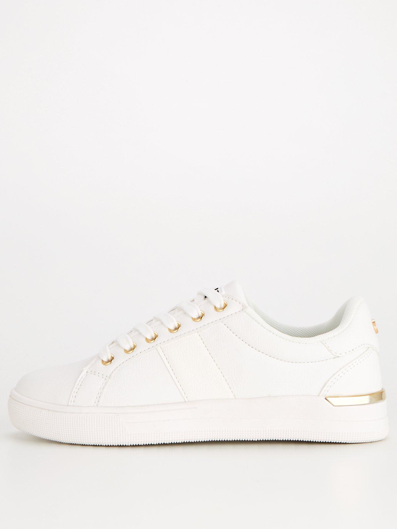 Ladies Elle Sport White Lace Up Trainers - F7188