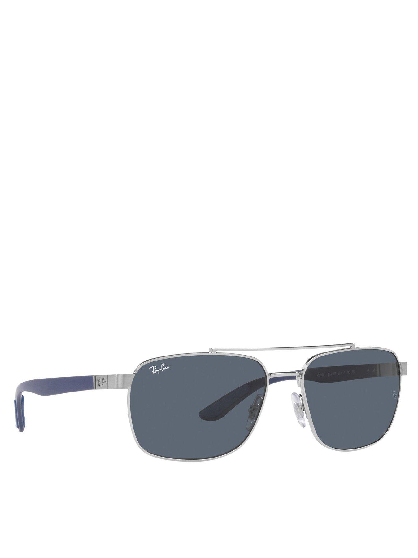 Ray Ban Rectangle Aviator Sunglasses Silver Very