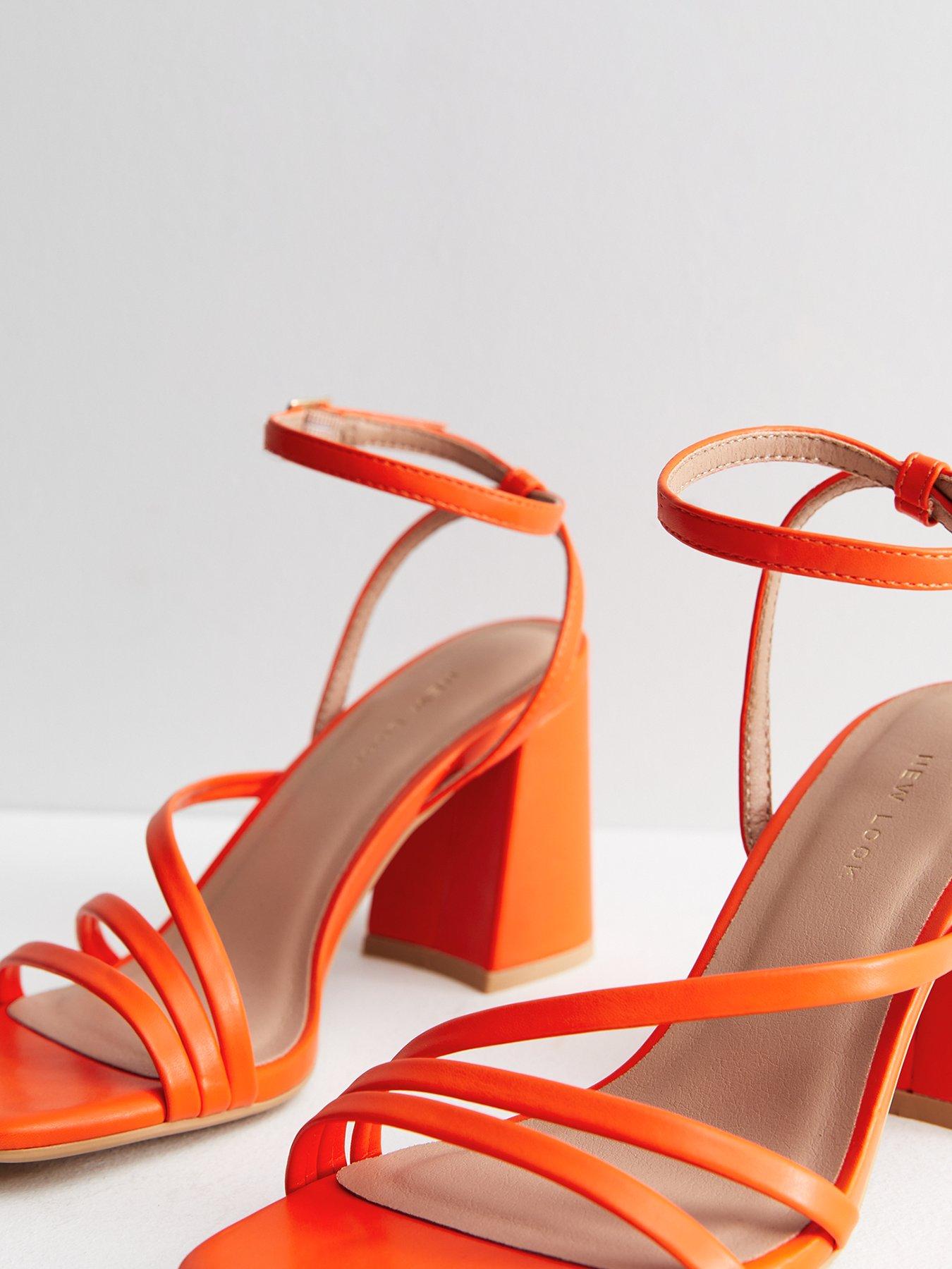 Block heel orange hot sale sandals