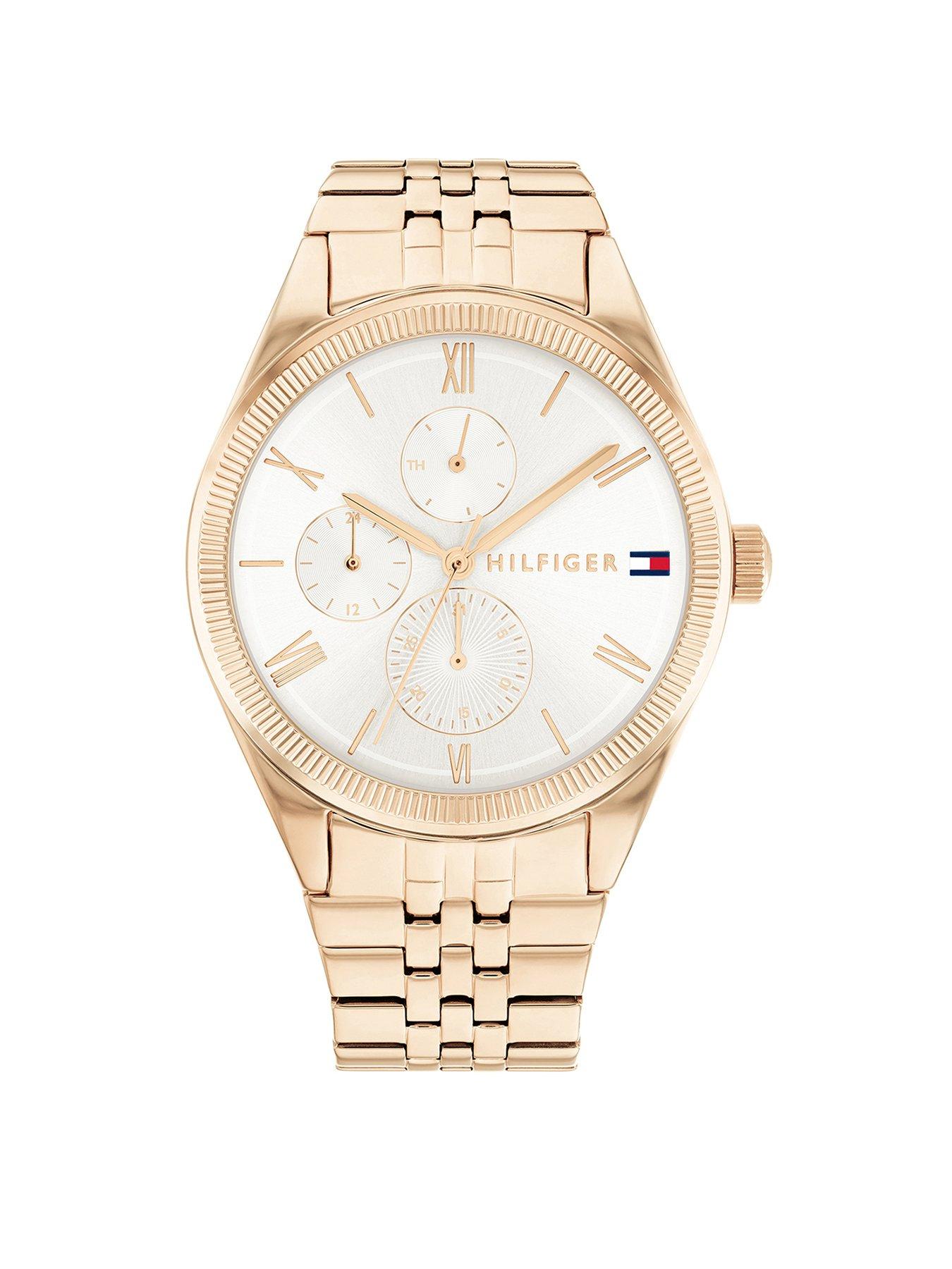 Product photograph of Tommy Hilfiger Carnation Gold Ip Women S Watch from very.co.uk