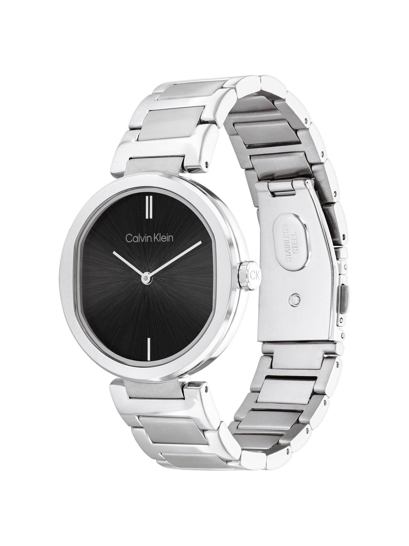 Calvin klein women's silver watch hot sale