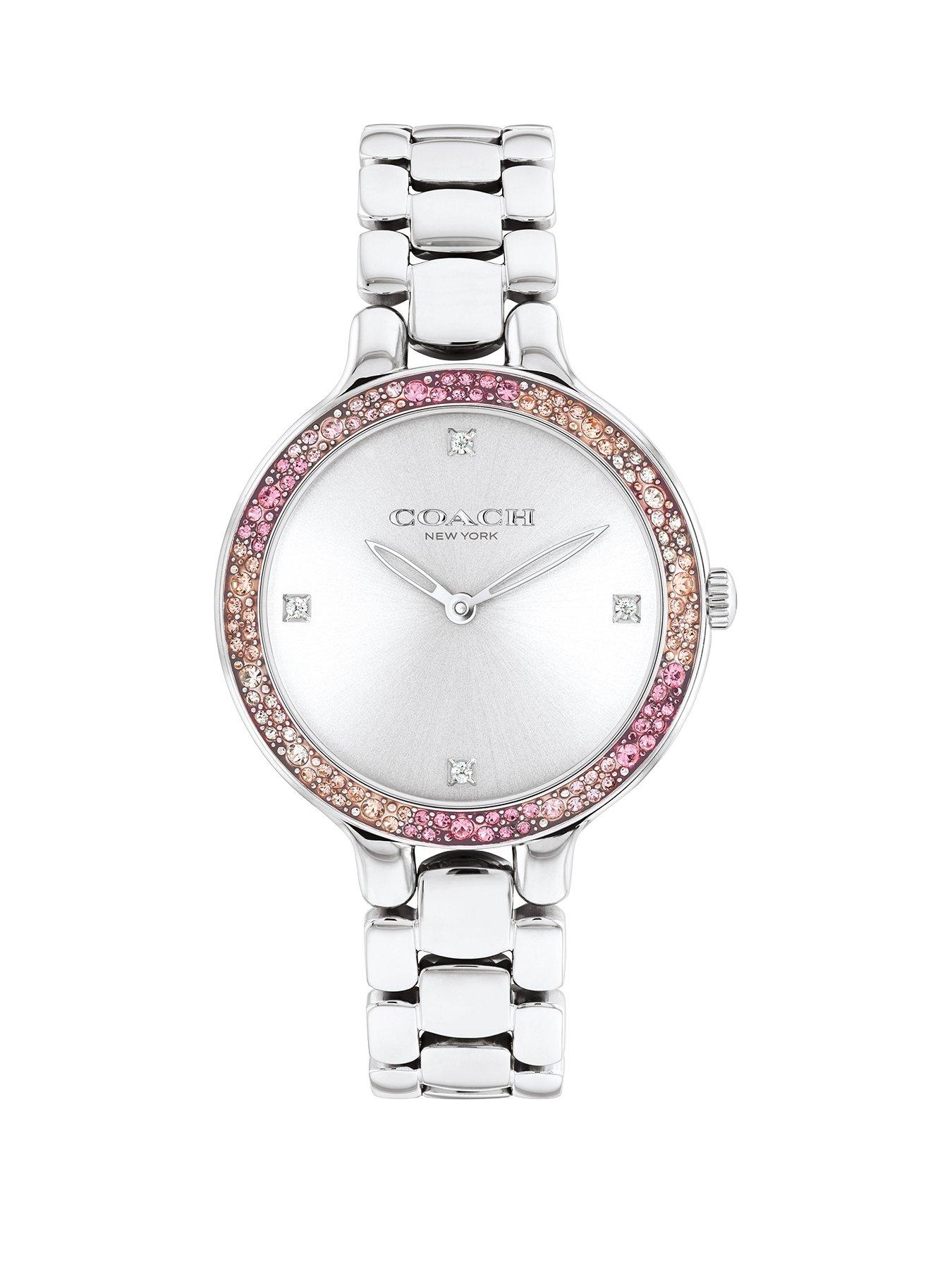 Product photograph of Coach Ladies Chelsea Stainless Steel Bracelet Watch from very.co.uk