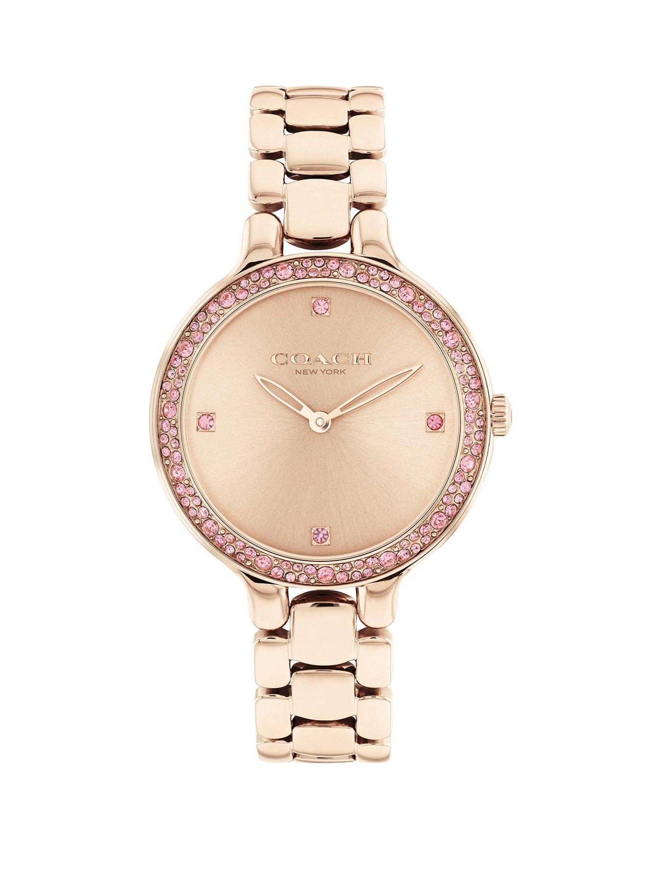 Product photograph of Coach Ladies Chelsea Gold Ip Watch from very.co.uk