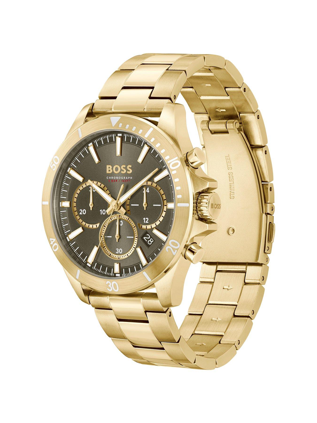 Image 3 of 7 of BOSS Gents Troper Light Yellow Gold IP Bracelet Watch