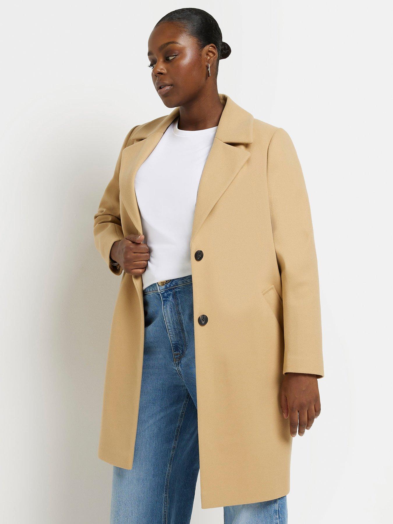 Longline beige coat sale