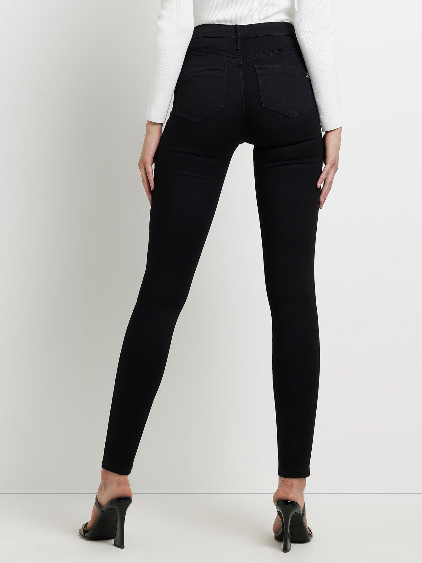 River Island Petite Molly mid rise skinny jeans in dark blue