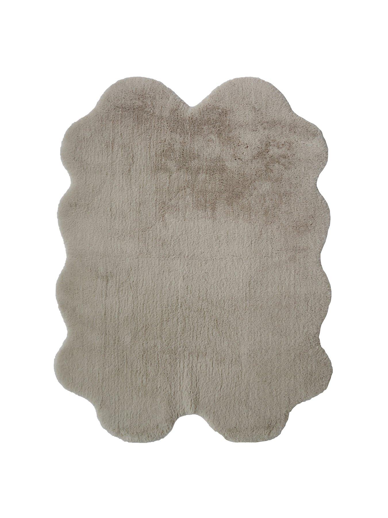 Product photograph of Luxury Faux Fur Rug - Quad from very.co.uk