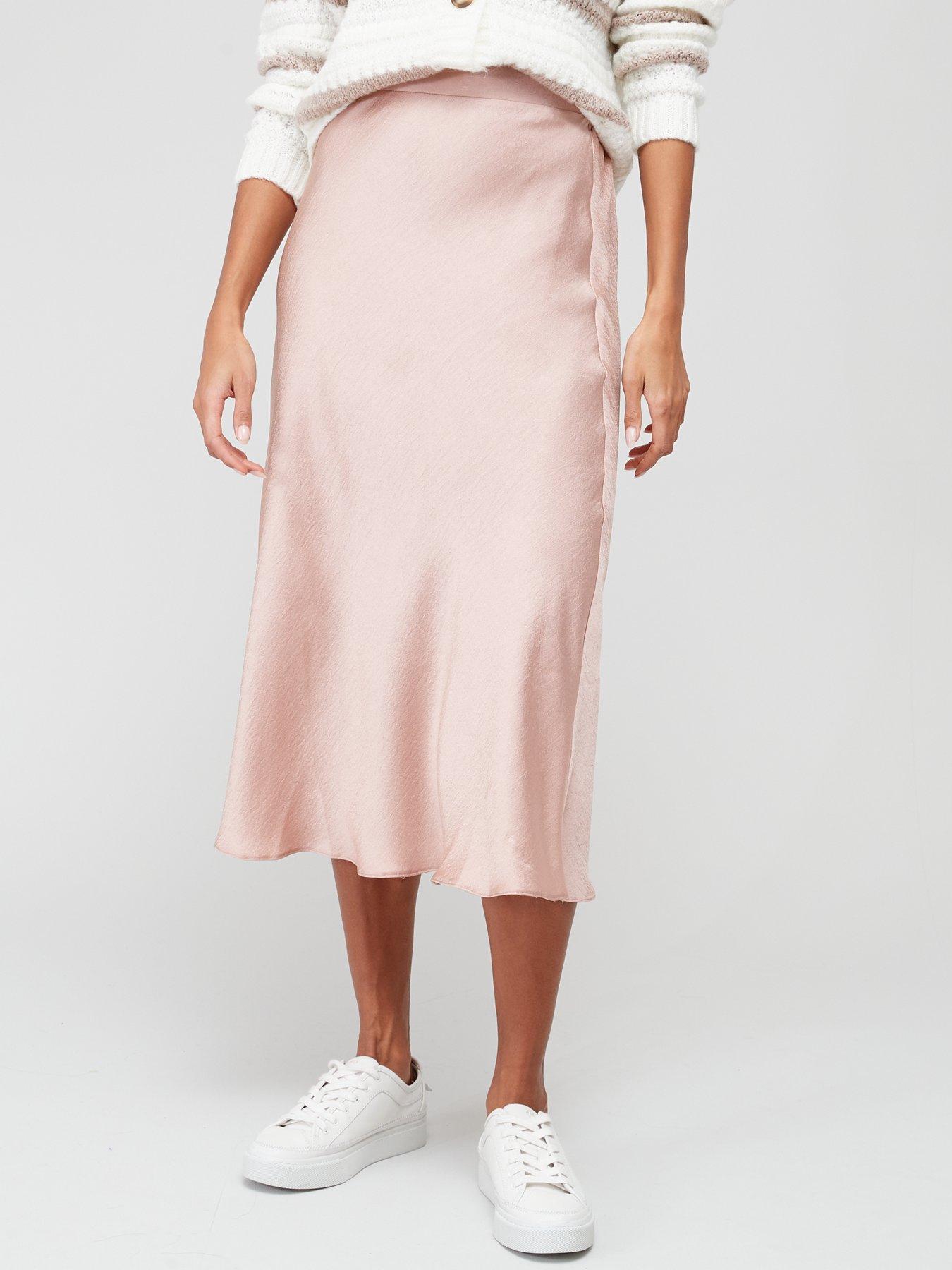 Pink midi hotsell skirt uk