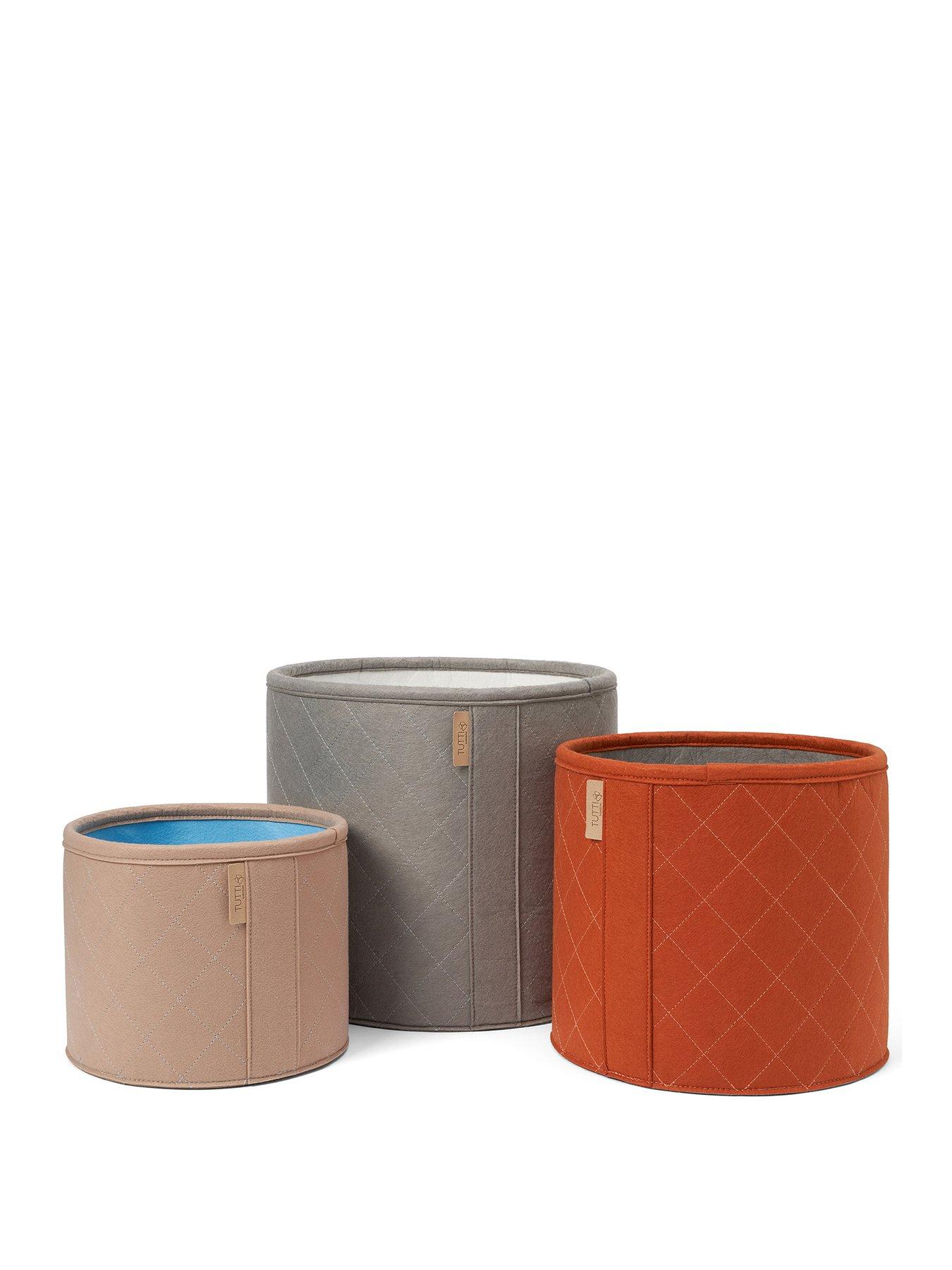Product photograph of Tutti Bambini Felt Nursery Storage Baskets 3pk - Cocoon from very.co.uk