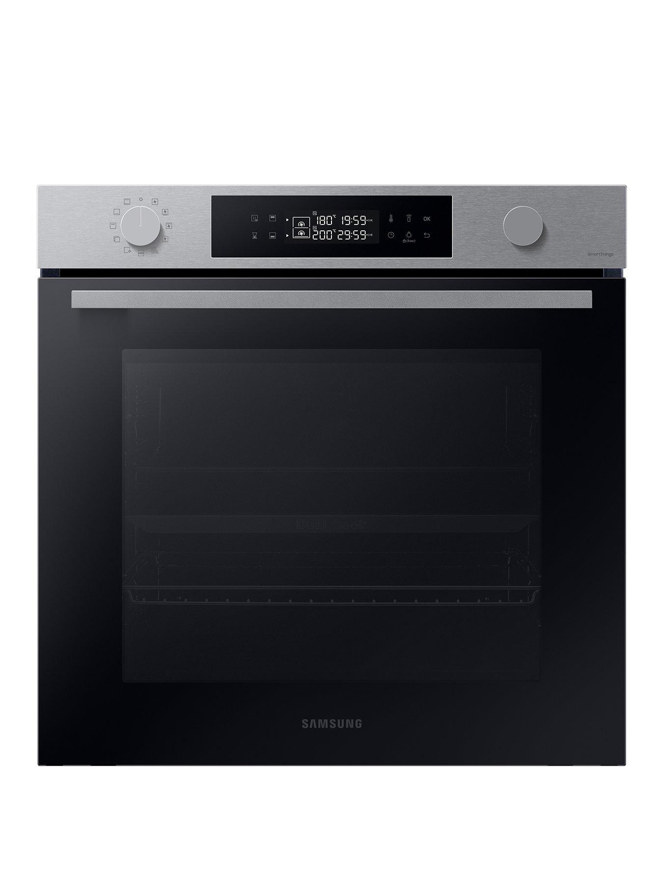 Product photograph of Samsung Series 4 Dual Cook Nv7b44205as U4 Electric Smart Oven - Stainless Steel from very.co.uk