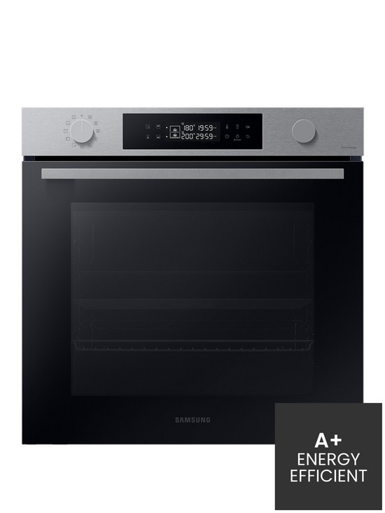 front image of samsung-series-4-dual-cook-nv7b44205asu4-electric-smart-oven-stainless-steel