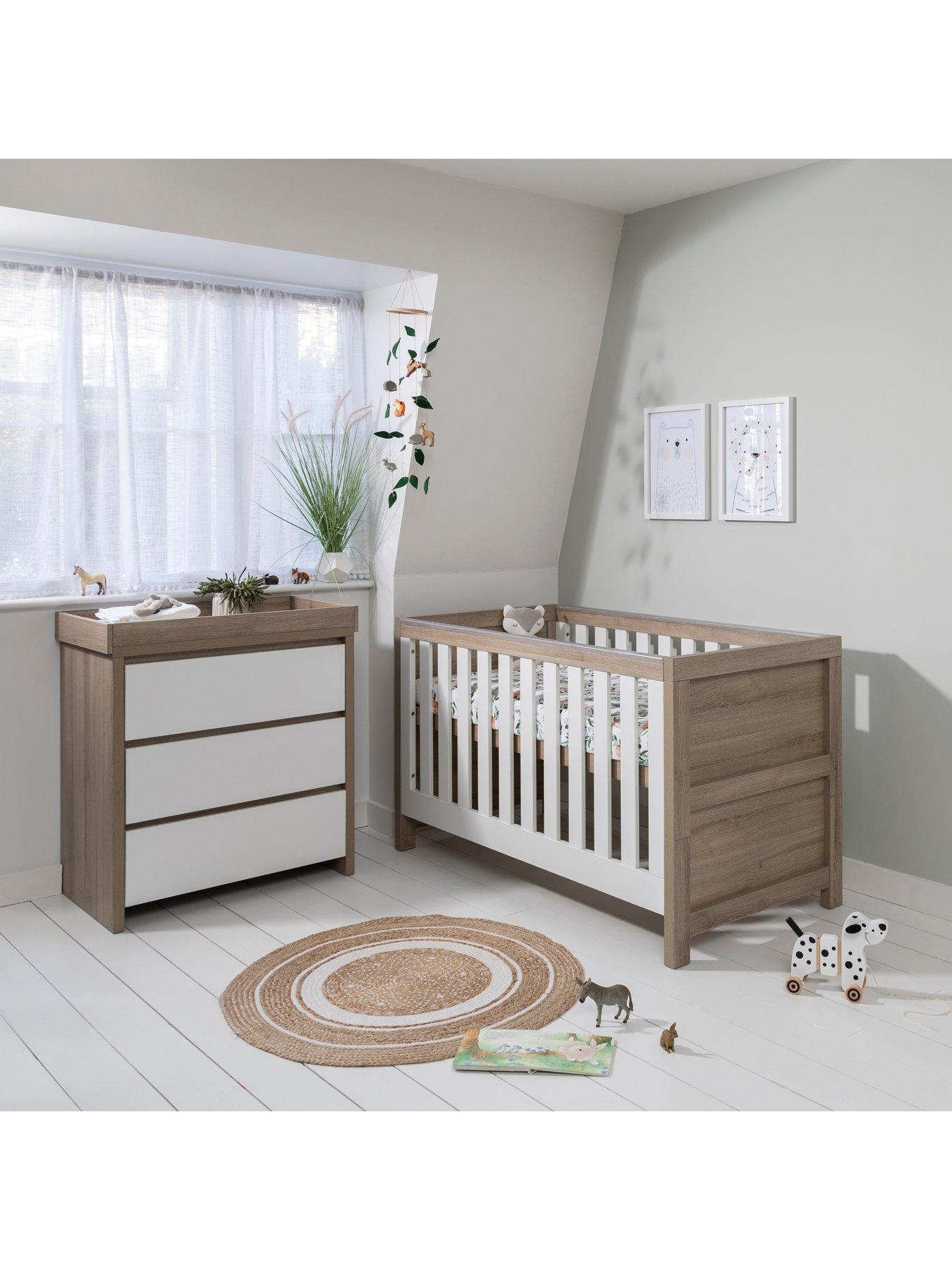 Product photograph of Tutti Bambini Modena 2 Piece Nursery Room Set - White Oak from very.co.uk