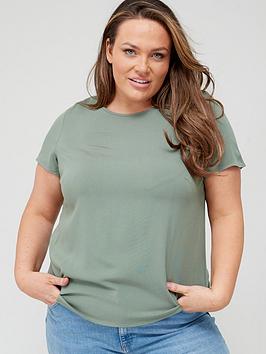 vero moda curve t-shirt - green, green, size 50, women